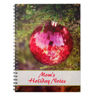 Red Christmas Ornament Notebook
