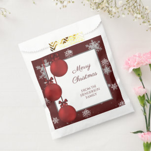 Red Christmas Ornaments Favour Bag