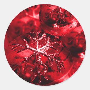 Red Christmas Ornaments Holiday Cards Stickers