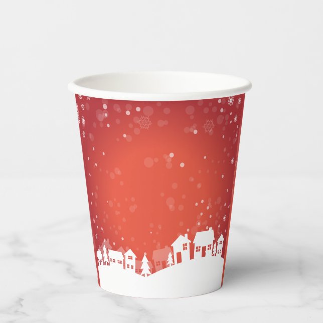 Red Christmas paper cup (Front)