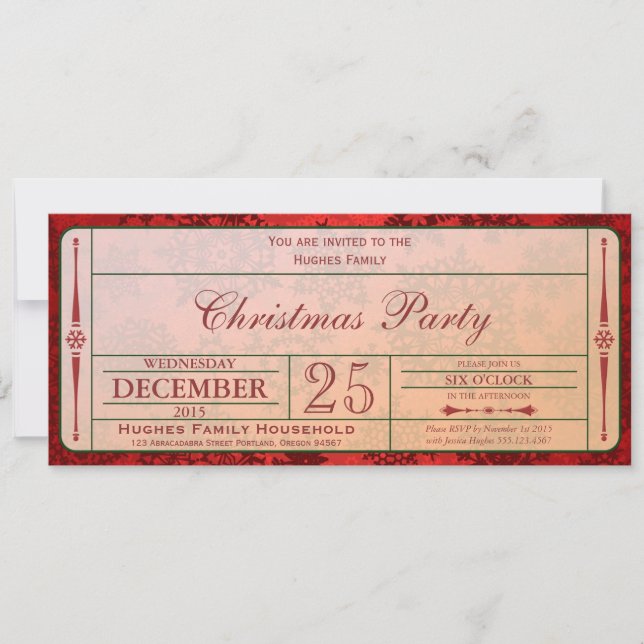 Red Christmas Party Invitation (Front)