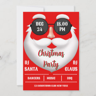 Red Christmas Party Invitation