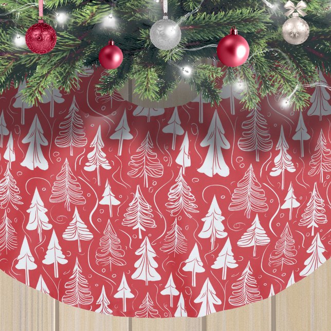 Red Christmas Pattern#6 ID1009 Brushed Polyester Tree Skirt (Creator Uploaded)