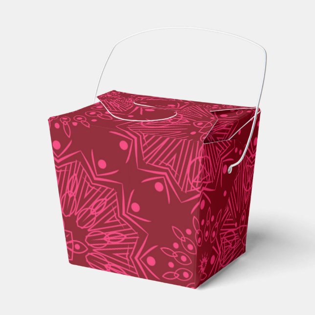 Red Christmas pattern Favour Box (Front Side)