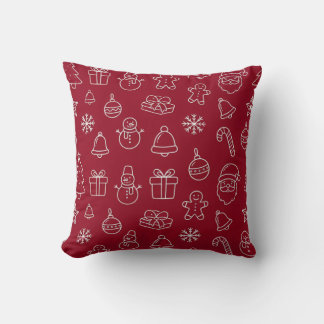 red christmas pattern pillow celebration