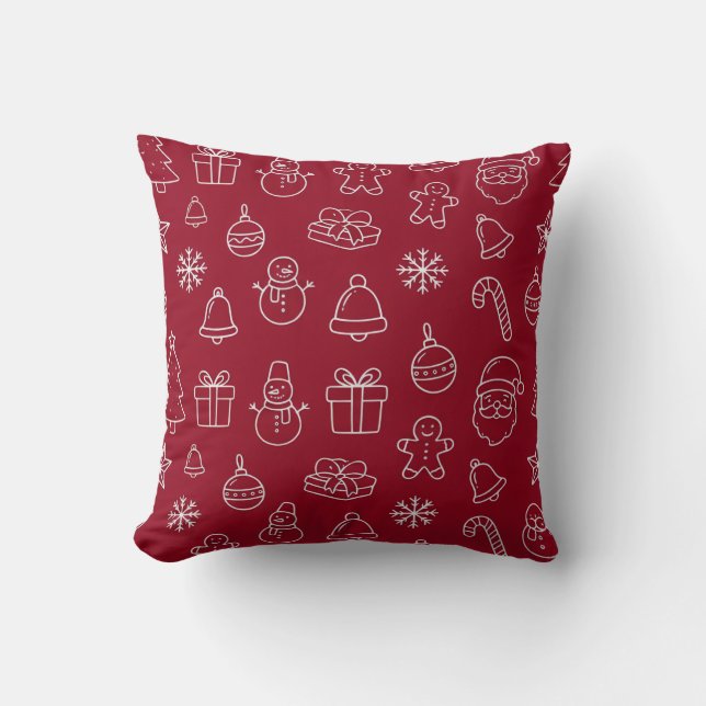 red christmas pattern pillow celebration (Front)