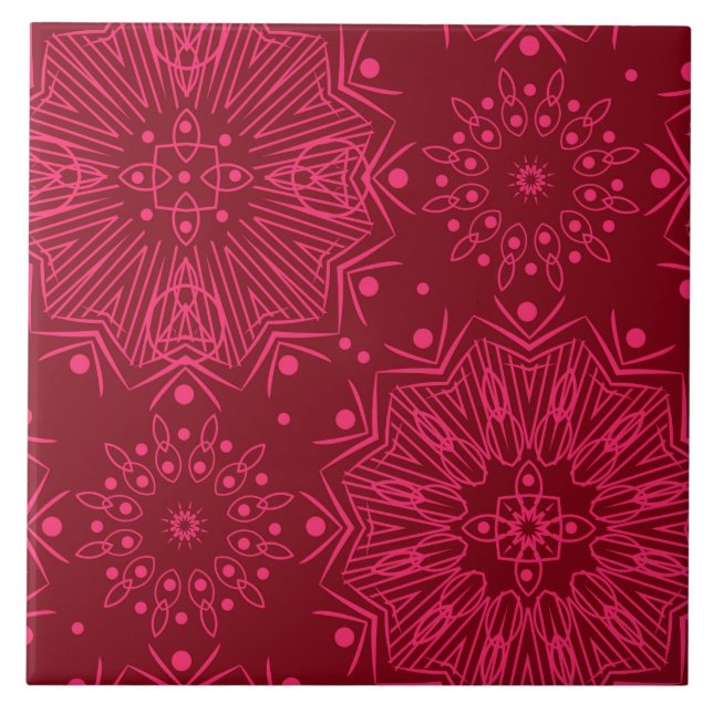 Red Christmas pattern Tile (Front)