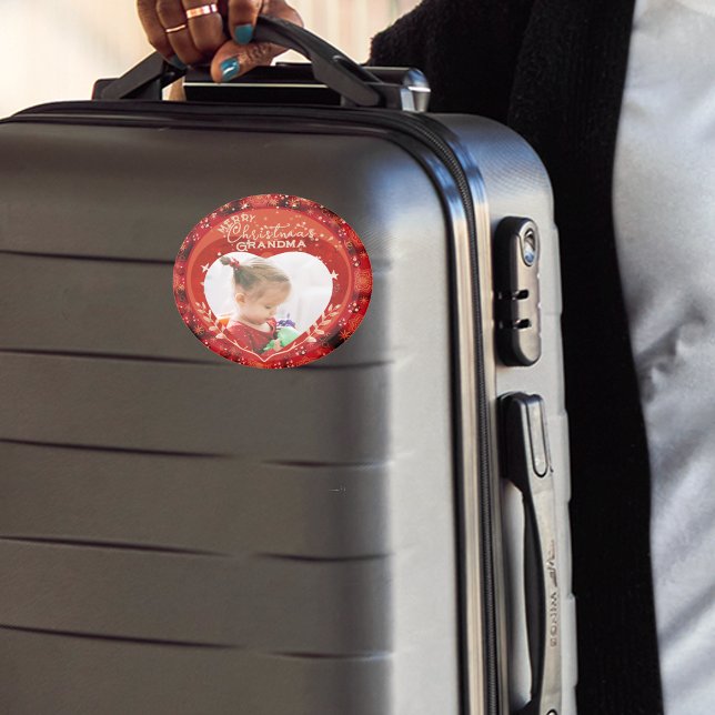 RED Christmas Photo Grandma Magnet (RED Christmas Photo Grandma Magnet)