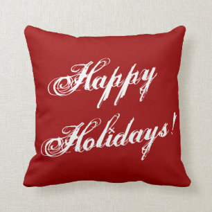 Red Christmas pillow   Holiday print sofa cushions