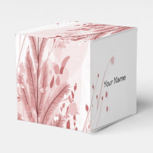 Red Christmas Pine Tree Snow Decoration Beautiful Favour Box