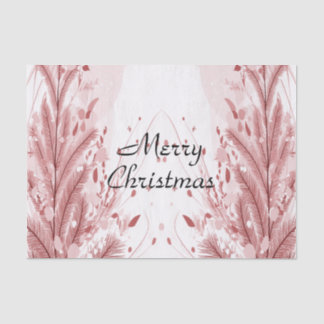 Red Christmas Pine Tree Snow Decoration Beautiful Tissue Paper