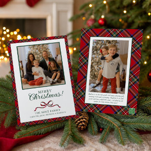 Red Christmas Plaid Photo Holiday Card