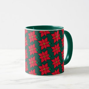 Red Christmas Poinsettias Coffee Mug Gift