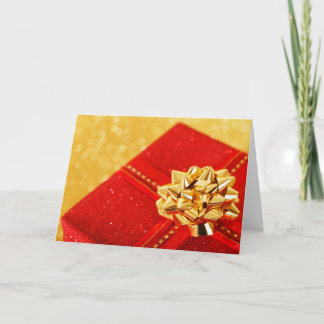 Red Christmas Present Holiday Card