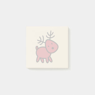 Red Christmas Reindeer Illustration Post-it Notes