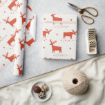 Red Christmas Reindeer | Nordic Woodland Animal  Wrapping Paper<br><div class="desc">Wrap your holiday gifts in cosy woodland charm with this red reindeer wrapping paper. Featuring a playful hand drawn reindeer pattern in a bold red colour, this Scandinavian inspired design adds a festive touch to your Christmas packaging. Perfect for those who love a minimal, Nordic, or nature themed holiday aesthetic....</div>