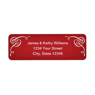 Red Christmas Return Address Label Stickers