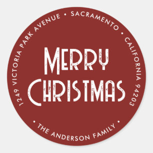 Red Christmas Return Address Labels