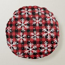 Red Christmas Round Pillow