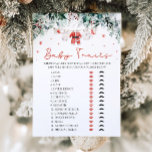 Red Christmas Santa Baby Traits Baby Shower Game Invitation<br><div class="desc">The Red Santa Baby Christmas Baby Clothes Traits Baby Shower Game brings festive joy and warm anticipation to your holiday-themed baby shower! Adorned with an adorable red Santa baby clothes design, this game invites guests to guess which family member’s traits the mummy-to-be hopes the baby will inherit. Accented with delicate...</div>