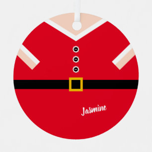 Red Christmas Santa Suit Balloon Caricature Metal Tree Decoration