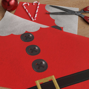 Red Christmas Santa Suit Festive Tissue Paper