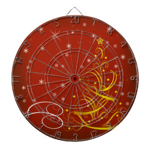Red Christmas scene Dartboard
