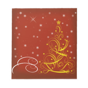Red Christmas scene Notepad
