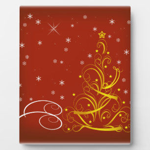 Red Christmas scene Plaque