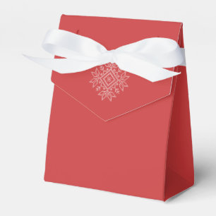 Red christmas season snowflake art favour box