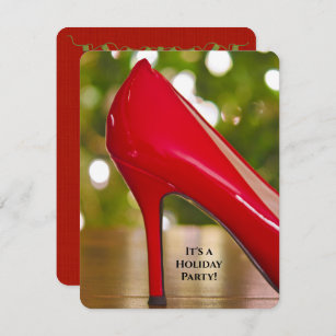Red Christmas Shoe Party Invitation