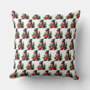 Red Christmas shoe with a Christmas tree Cushion