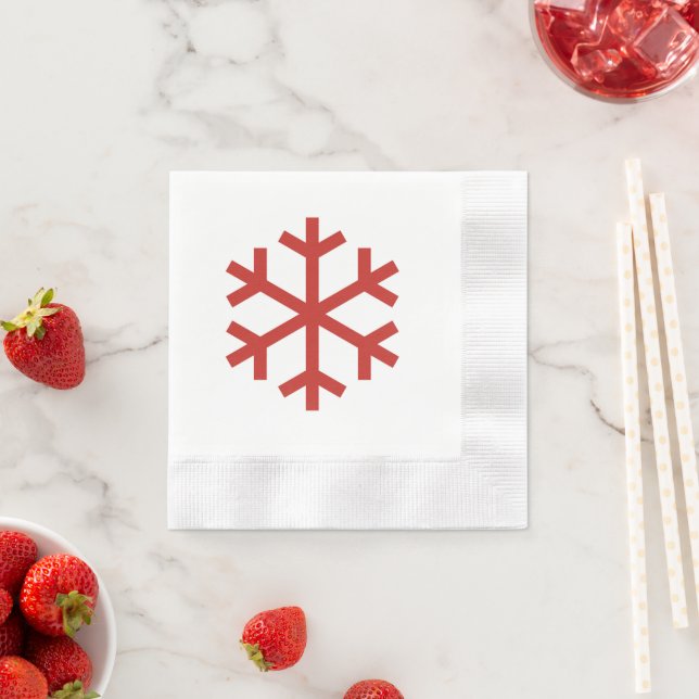 Red Christmas Snowflake Napkin (Insitu)