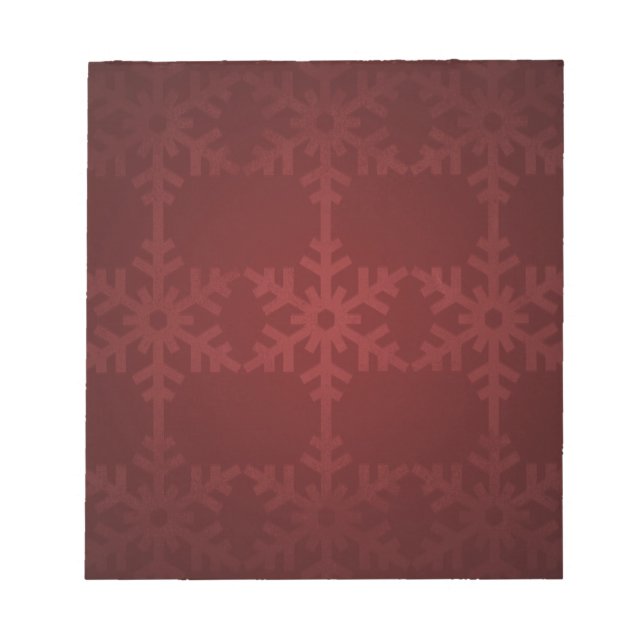 Red christmas snowflake pattern notepad (Front)