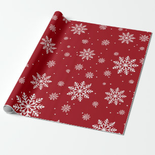 Red Christmas snowflake pattern Wrapping Paper