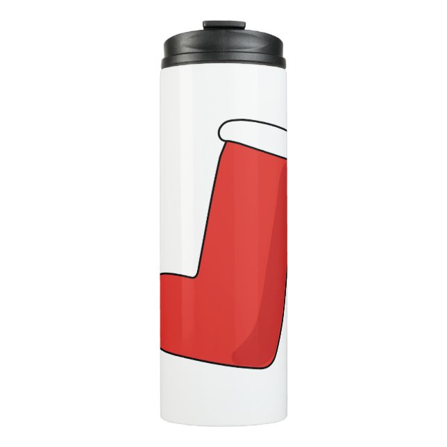 Red Christmas Sock Thermal Tumbler (Front)