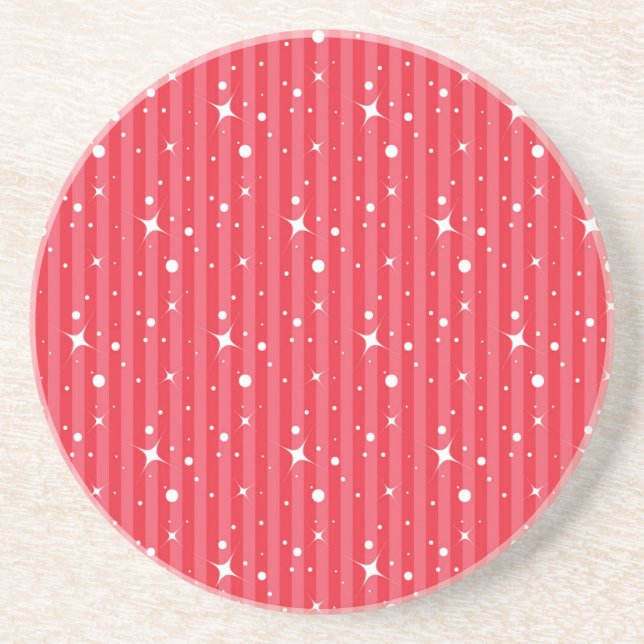 Red Christmas Stars Coaster (Front)
