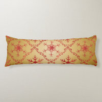 Red Christmas Stars on Gold