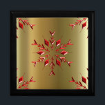 Red Christmas Stars on Gold Gift Box<br><div class="desc">An elegant Christmas pattern of red stars scattered over a gold background to add a festive and sophisticated touch to your Christmas this year.</div>