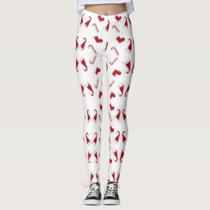 Red Christmas Stocking Cap & Candy Cane Leggings