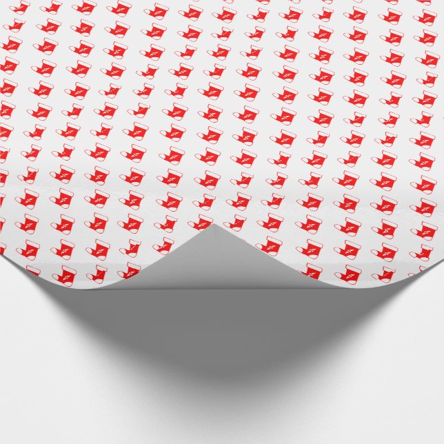 Red Christmas Stocking Wrapping Paper (Corner)