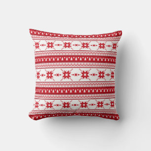 Red Christmas Sweater Inspired Pattern Cushion