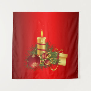 Red Christmas Tapestry