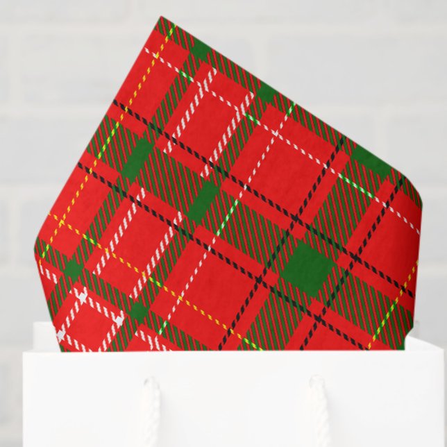 Red Christmas Tartan Plaid Pattern Design  Tissue Paper (Creator Uploaded)