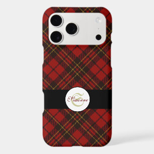 Red Christmas tartan stylish pattern Monogram