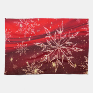 Red christmas tea towel