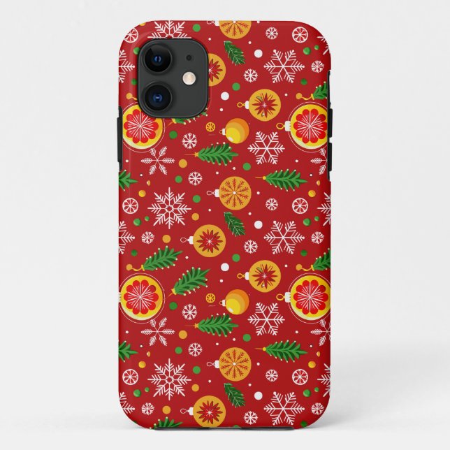 Red Christmas-themed pattern Case-Mate iPhone Case (Back)