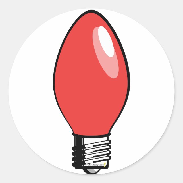 Red Christmas Tree Bulb Classic Round Sticker (Front)