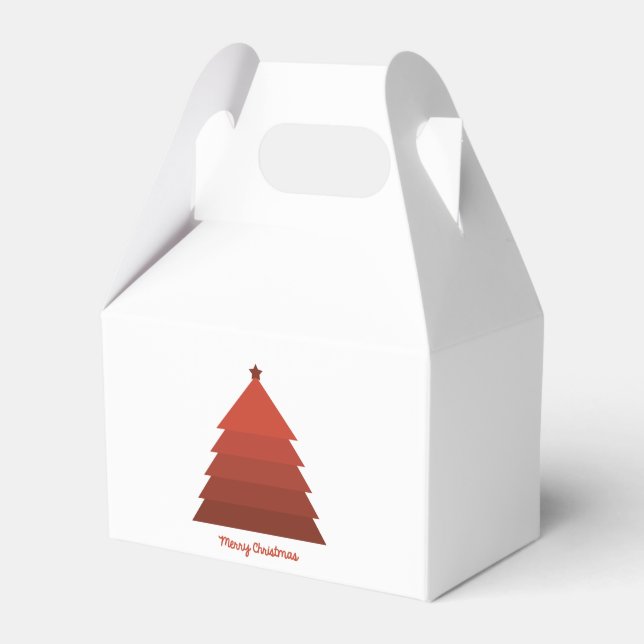 Red Christmas Tree Favour Box (Front Side)