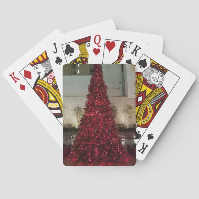 Red Christmas Tree - NYC Playing Cards (Back)